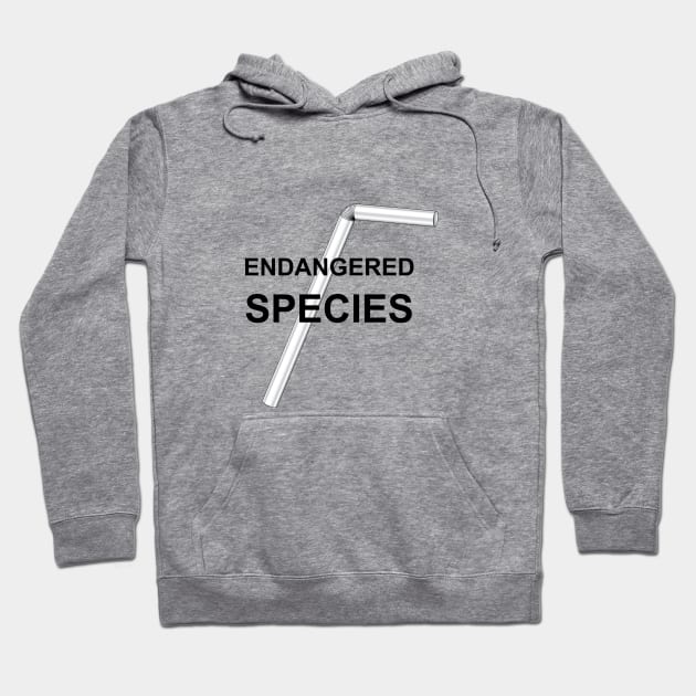 Straw Endangered Species No Straws Hoodie by KevinWillms1